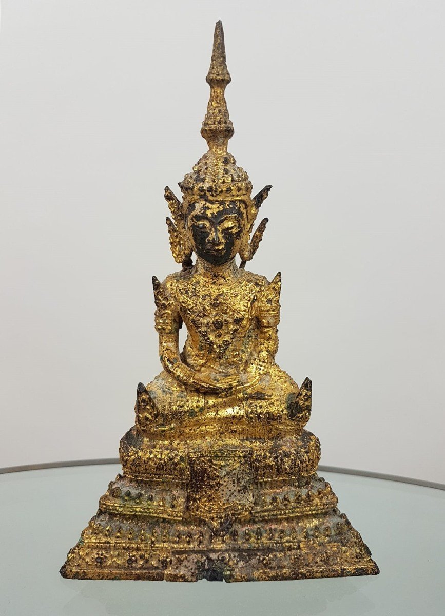 Bouddha En Bronze Doré, 18th