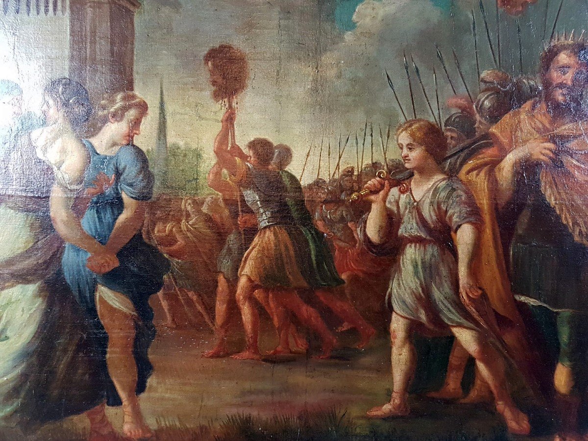 Huile Sur Toile - Retour triomphal de l’enfant David à Jérusalem-photo-1