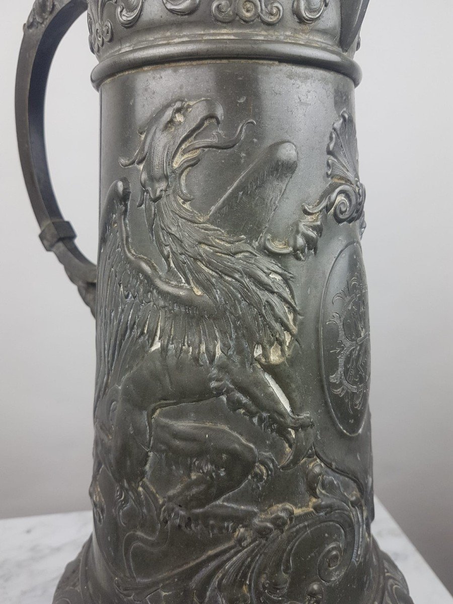 Large Pewter Jug, Late 19th Early 20th-photo-4