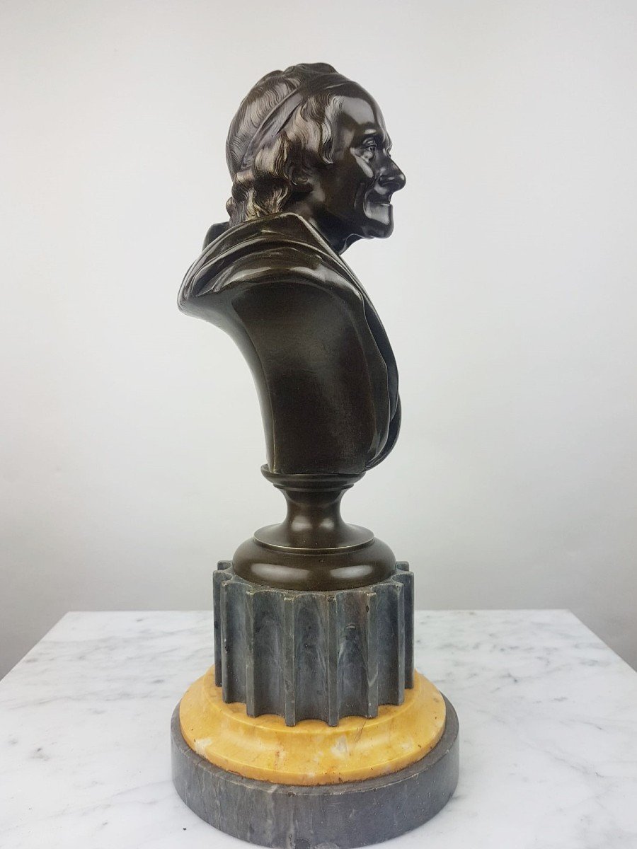 Buste De Voltaire - Bronze-photo-3