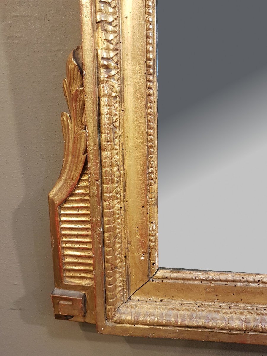 Miroir d'époque Louis XVI En Bois Doré-photo-2