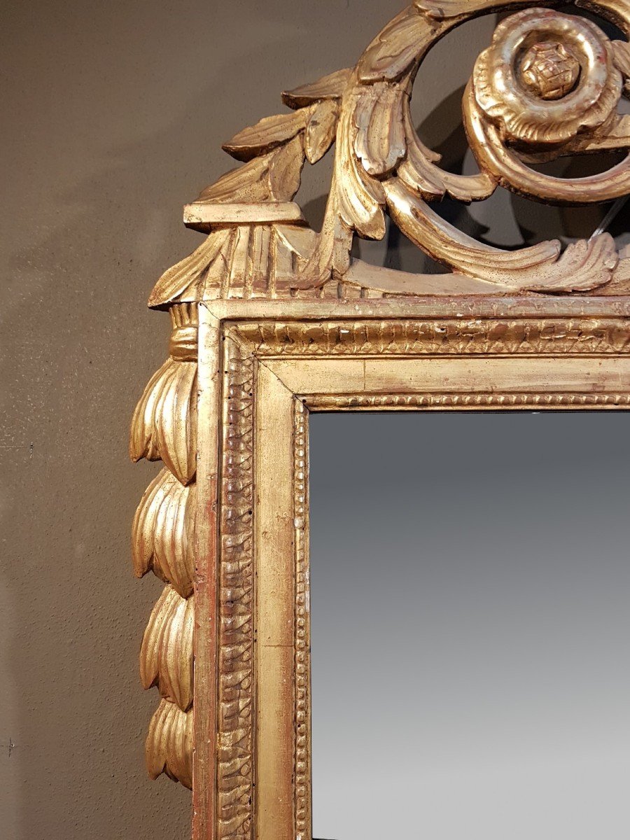 Miroir d'époque Louis XVI En Bois Doré-photo-3
