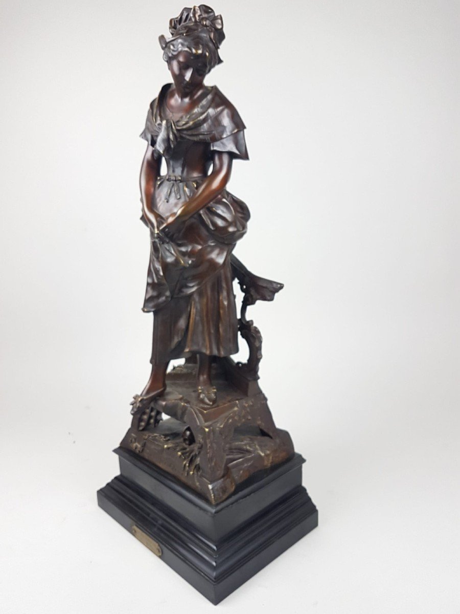 Auguste De Wever, Bronze à Patine Brune "la Pie Voleuse"-photo-6