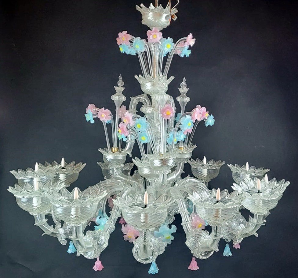 Murano Glass Chandelier, 20th-photo-3