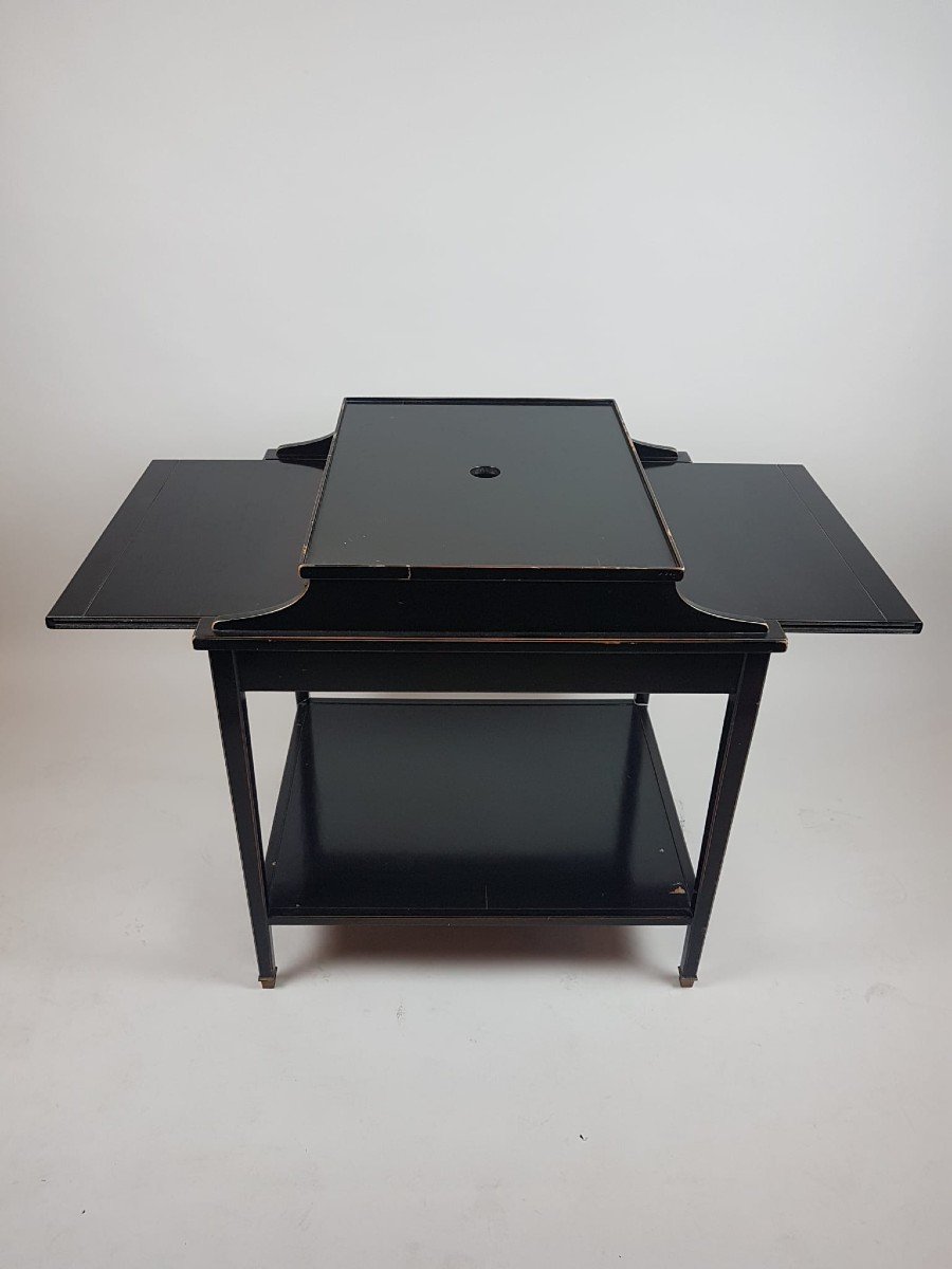 Middle Game Table In Blackened Wood, 