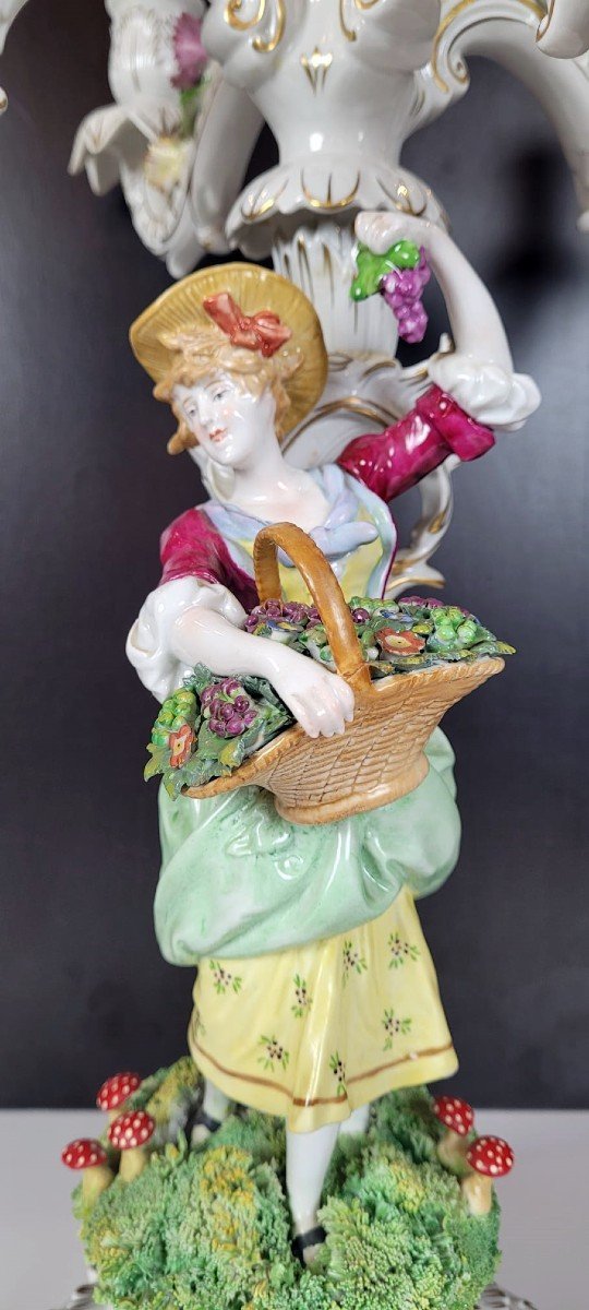 Porcelain Candelabra - German Work-photo-4