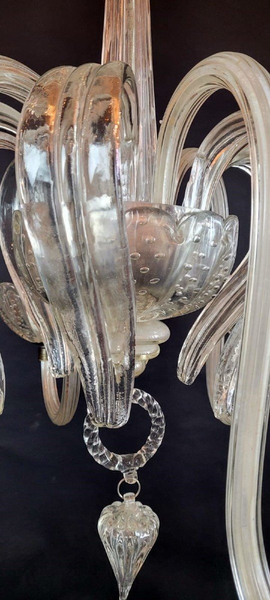 Large Murano Glass Chandelier - 6 Arms Of Light-photo-3