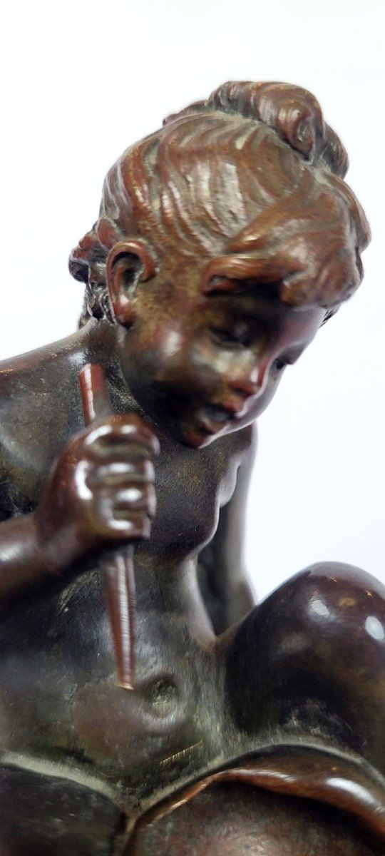 Joli Petit Bronze Signé A Moreau-photo-2
