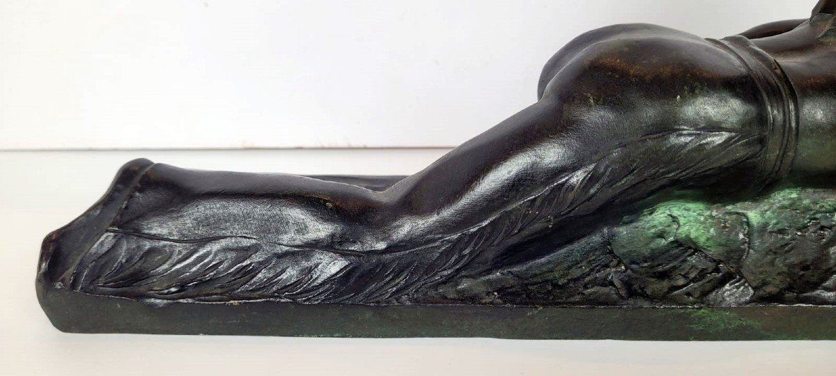 Sculpture En Bronze Signée " E Guy"-photo-4