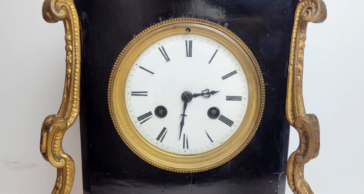 Napoleon III Clock In Bronze And Carved Wood-photo-8