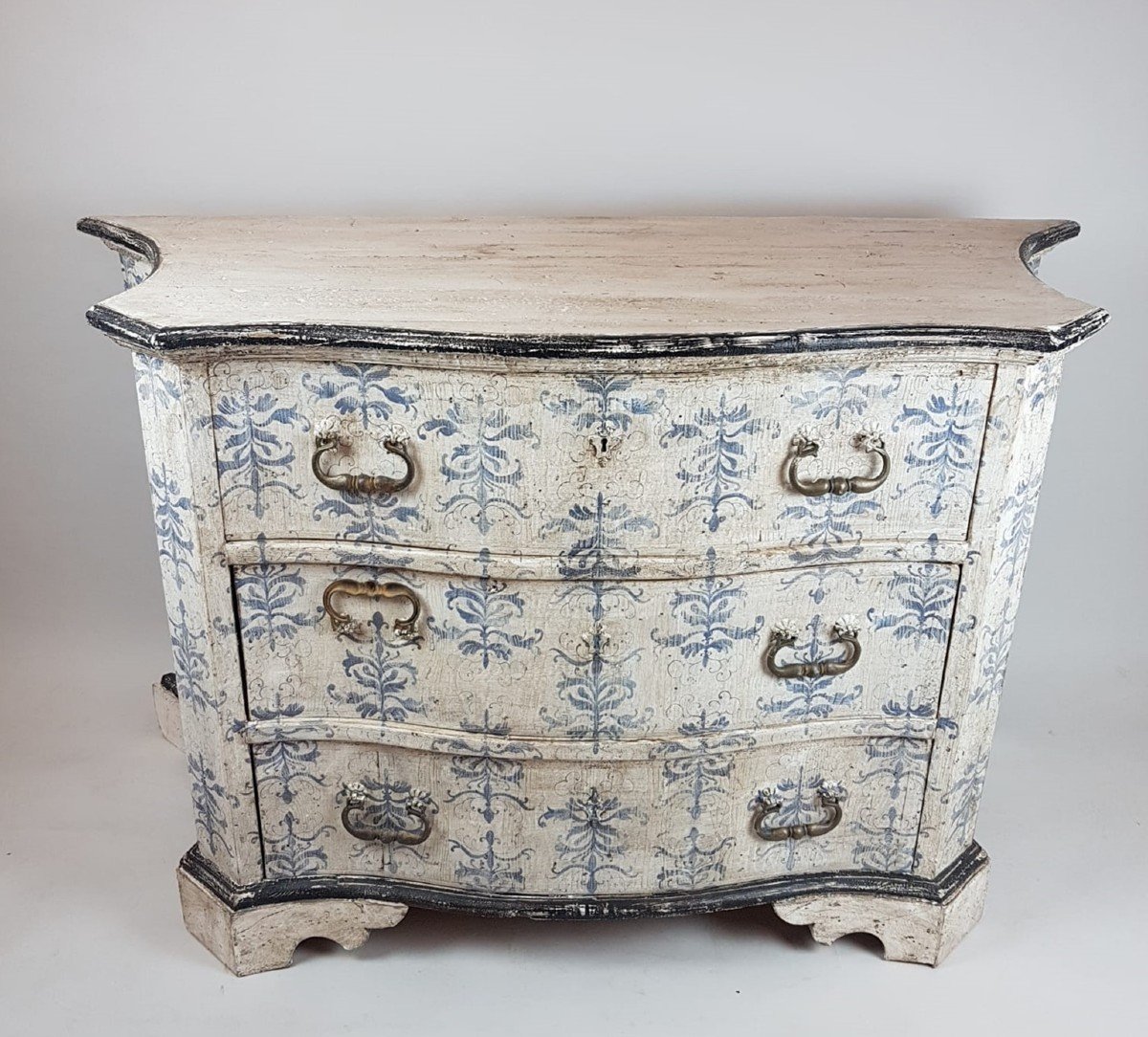 Commode Arbalète En Bois Peint-photo-2