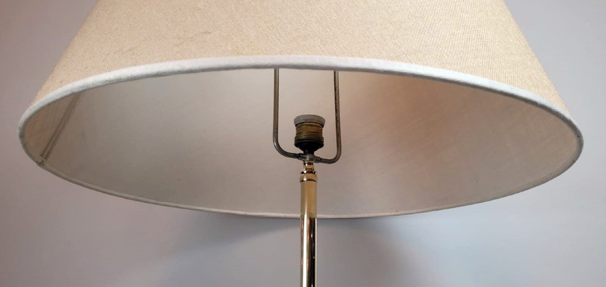 Lampadaire Bois Et Laiton - Vers 1970 - Italie-photo-2
