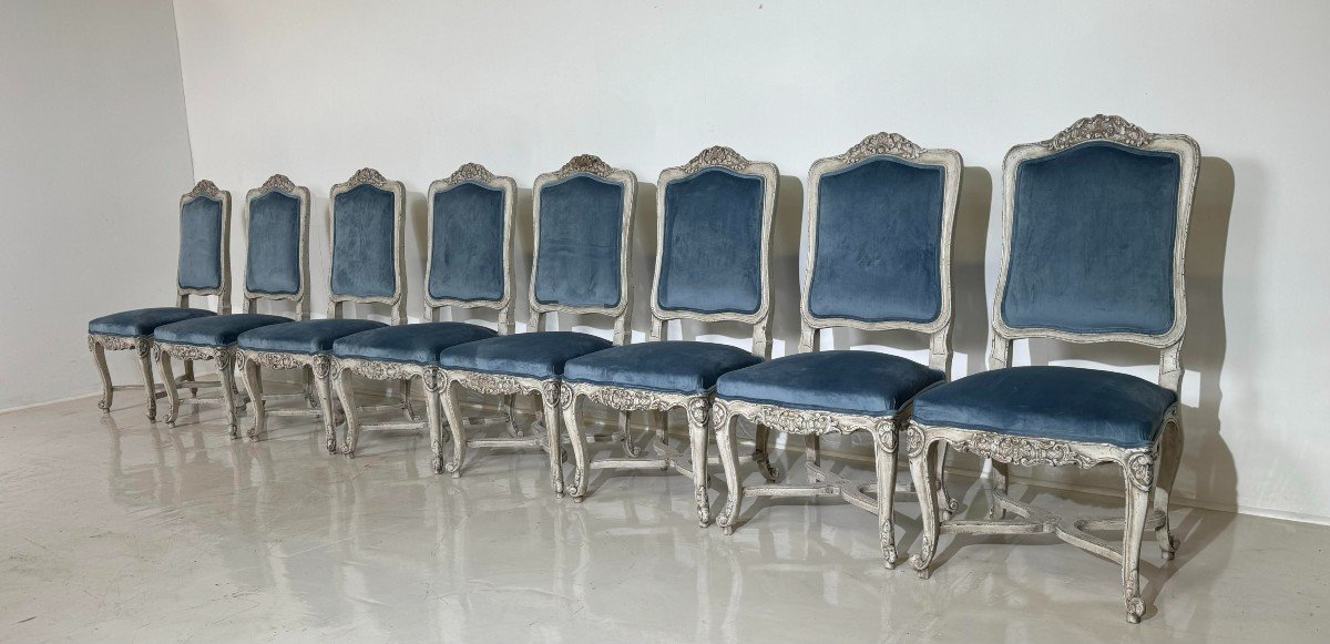 Suite Of 8 Louis XV Style Chairs-photo-2