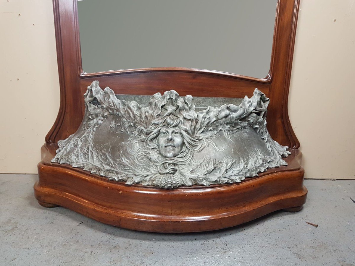Art Nouveau Hall Mirror Forming Planter-photo-3