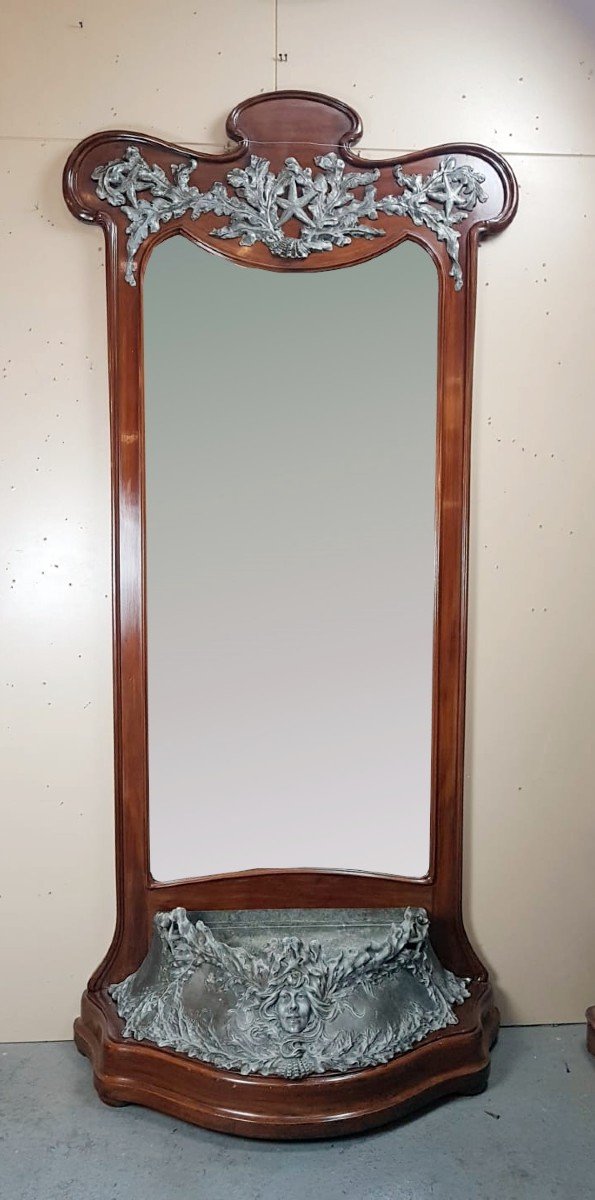 Art Nouveau Hall Mirror Forming Planter