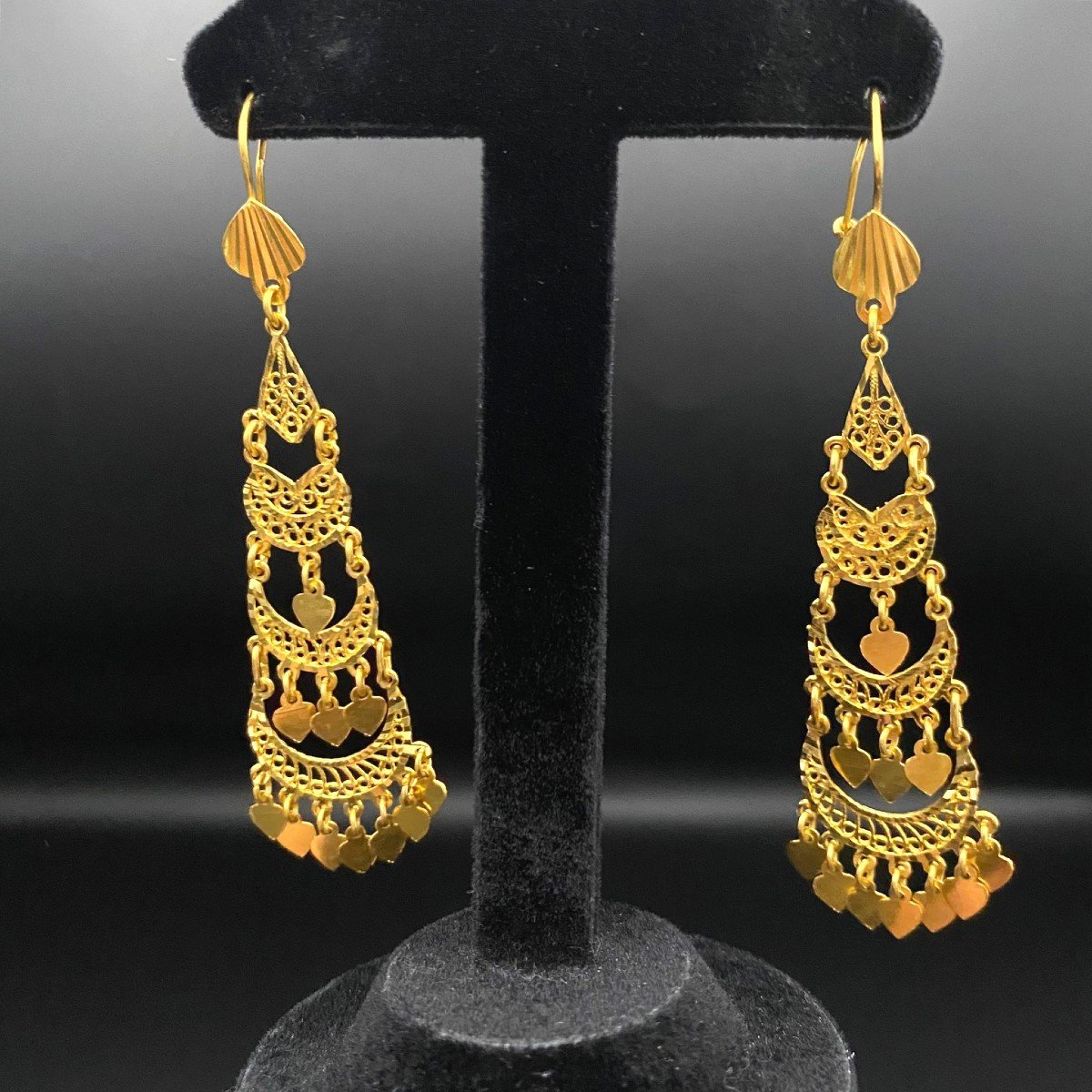 Drill Earrings - 22 Carat Gold-photo-3