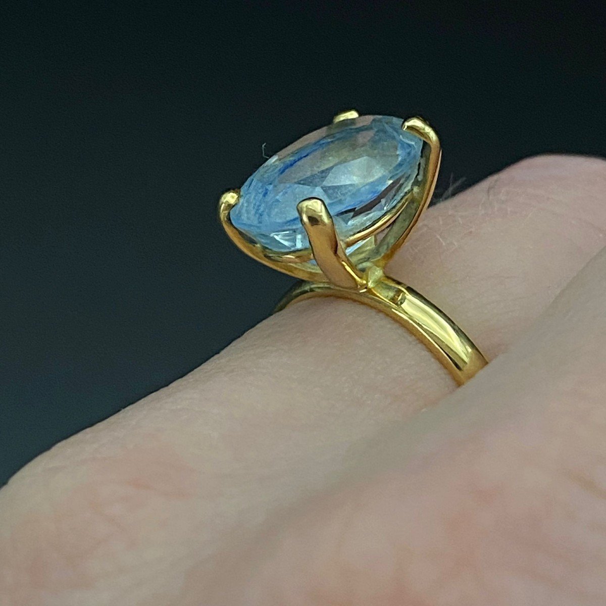 18k Gold Ring - Blue Topaz-photo-2