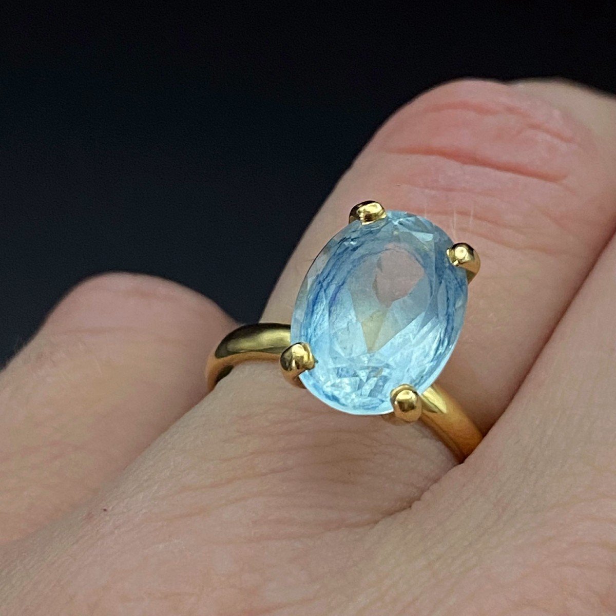 18k Gold Ring - Blue Topaz-photo-1