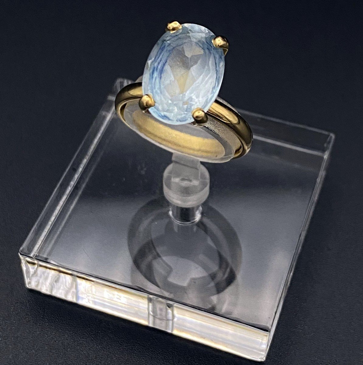18k Gold Ring - Blue Topaz-photo-4