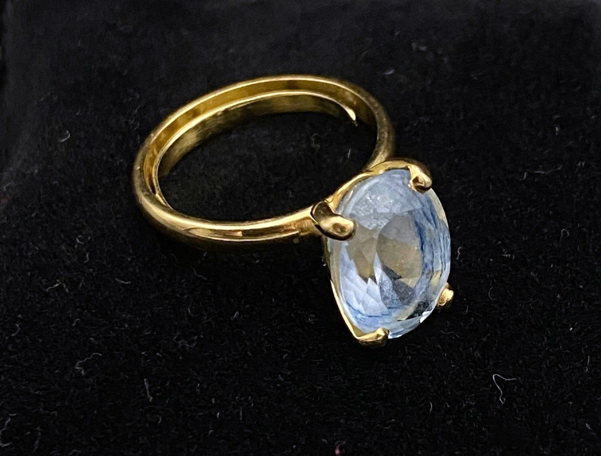 18k Gold Ring - Blue Topaz-photo-5