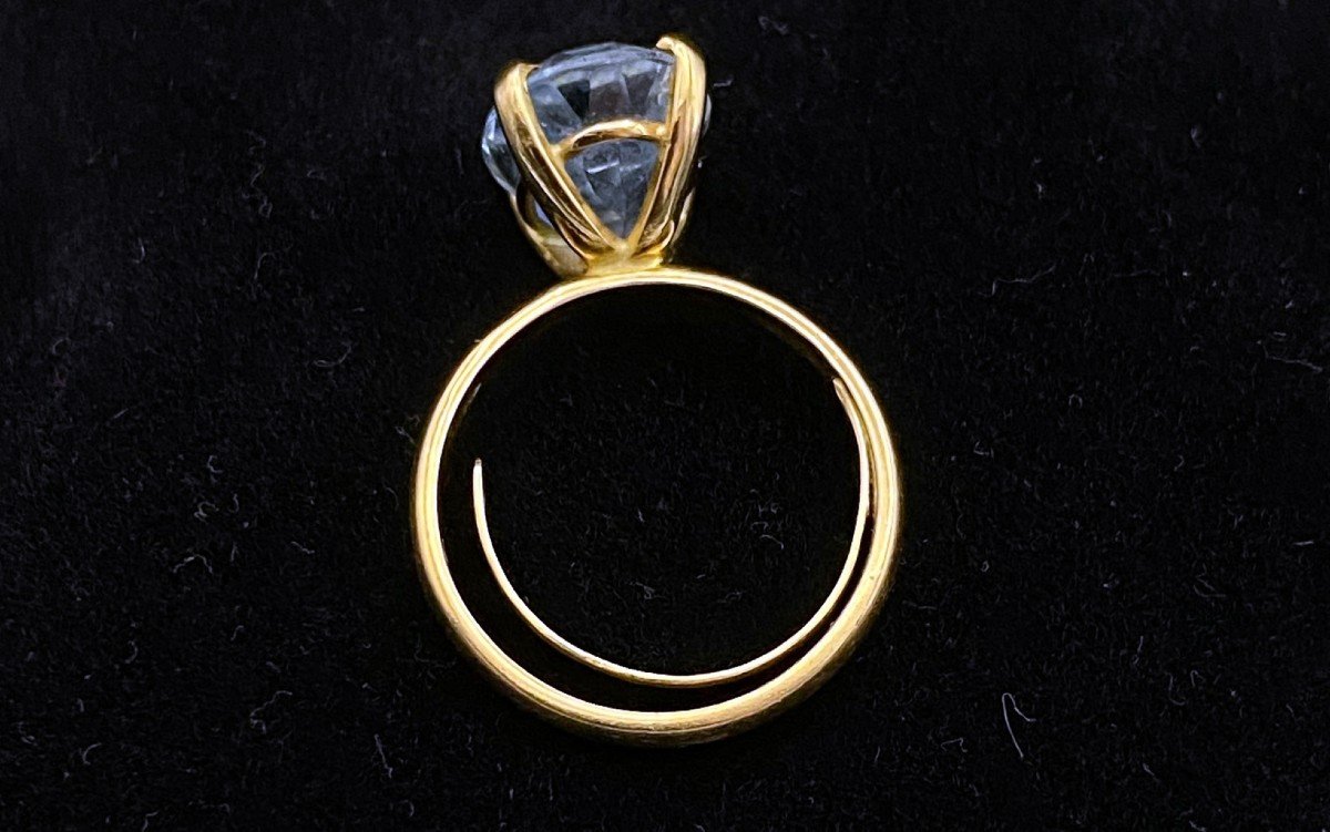 18k Gold Ring - Blue Topaz-photo-6