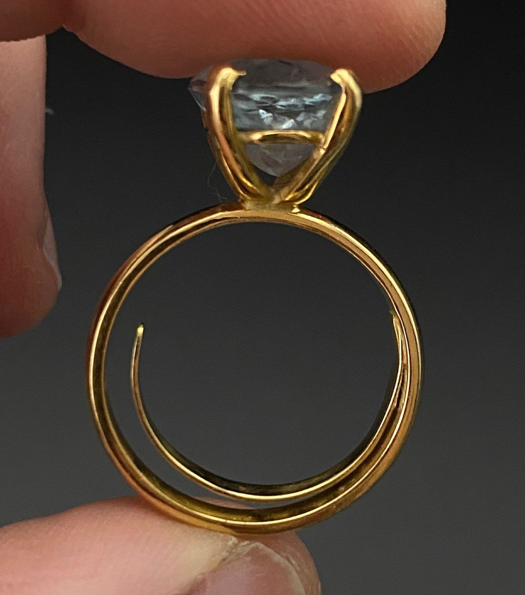 18k Gold Ring - Blue Topaz-photo-7