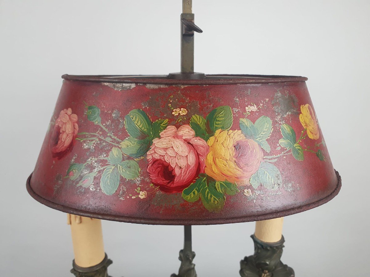 Small Hot Water Bottle Lamp In Bronze, Brass And Painted Sheet Metal, Late 19th-photo-4