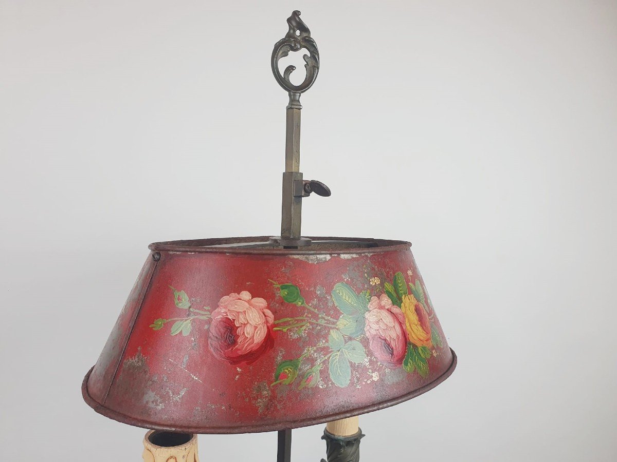 Small Hot Water Bottle Lamp In Bronze, Brass And Painted Sheet Metal, Late 19th-photo-3
