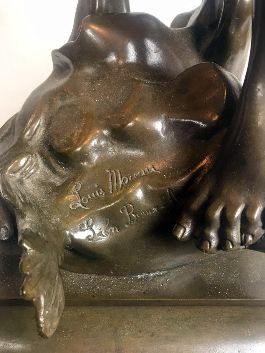 Large Bronze "the Triumph" By Louis Auguste Moreau-photo-2