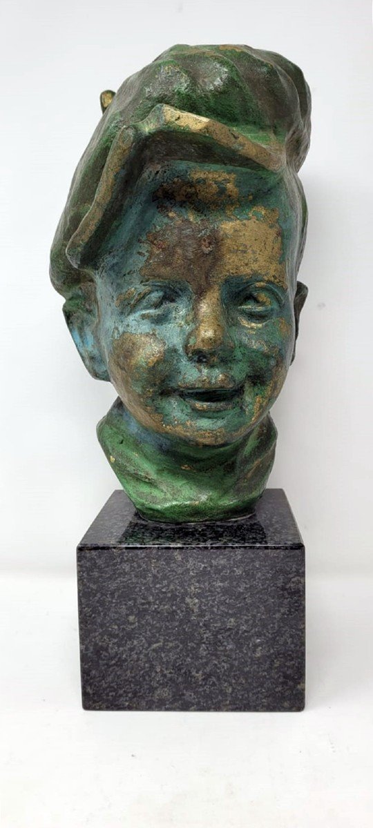 Sculpture De Gavroche En Bronze-photo-3