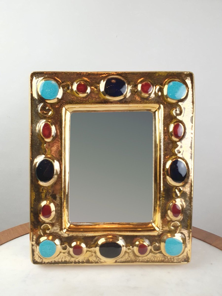 Miroir En Céramique Signé Lembo