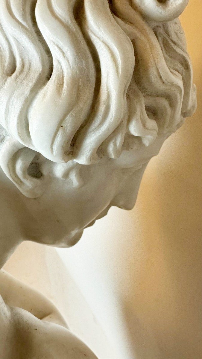 Cav. F. Palla, Marble Sculpture "crouching Venus" Italy 19th-photo-5