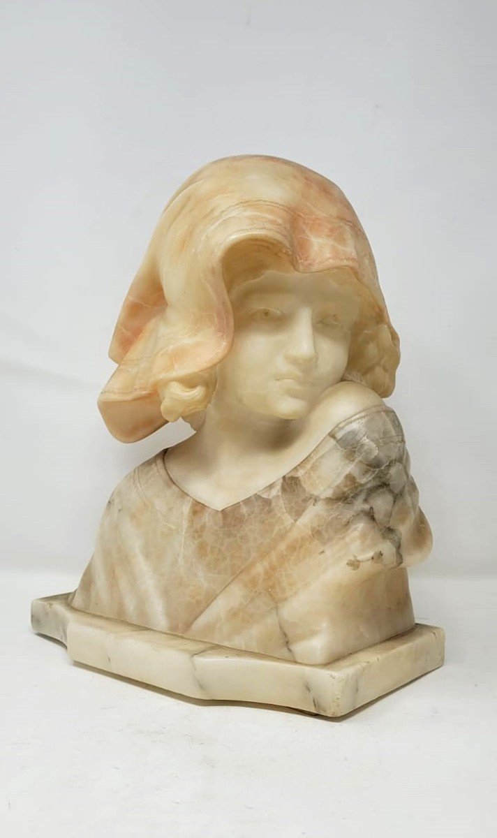Bust In Alabaster And Marble