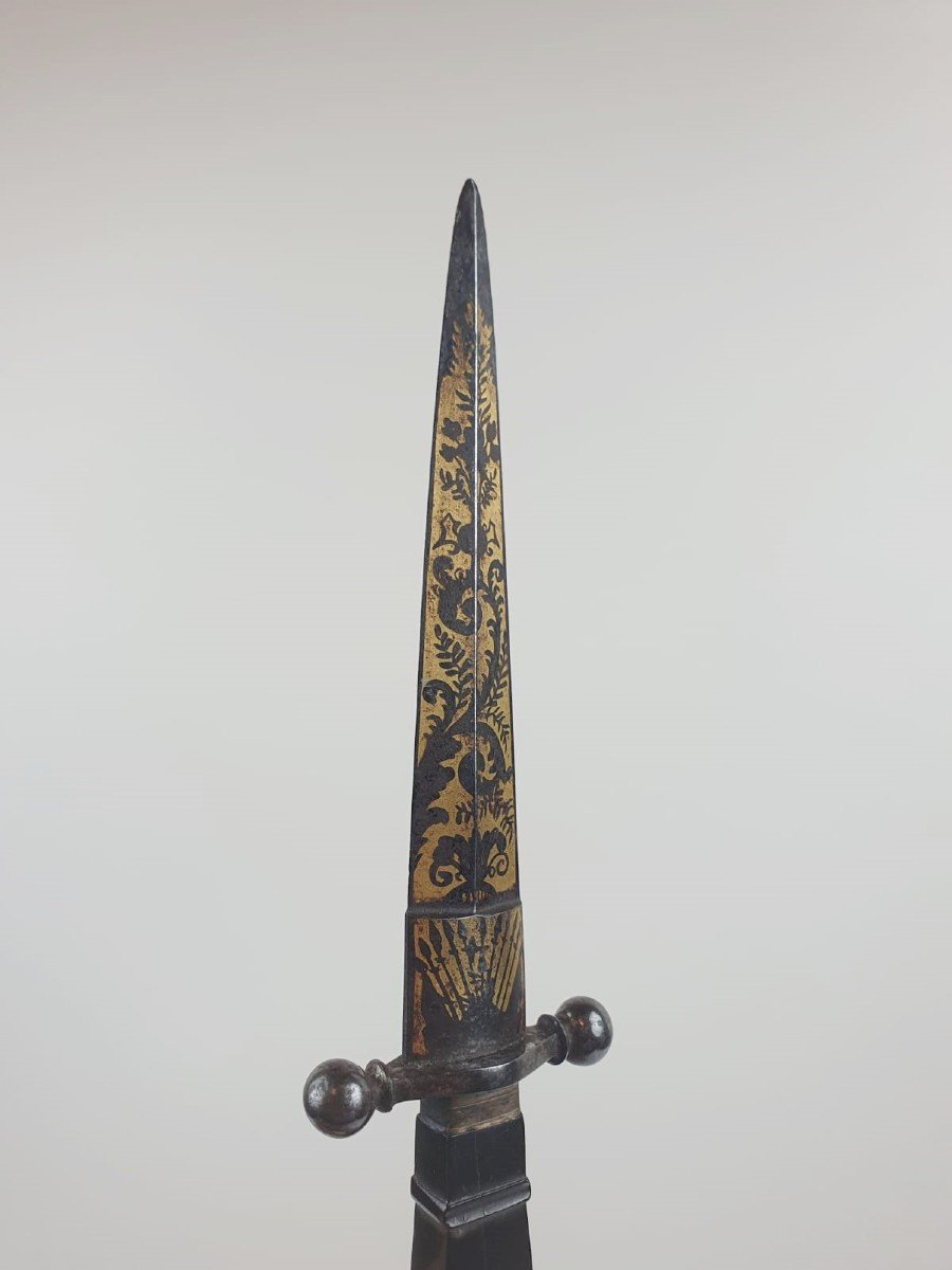 Romantic Dagger, Carved Ebony Handle-photo-3