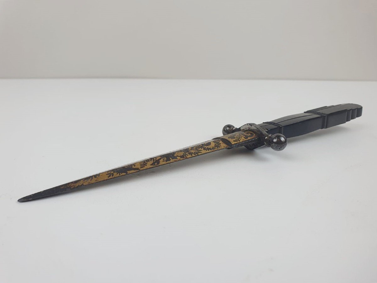 Romantic Dagger, Carved Ebony Handle-photo-2
