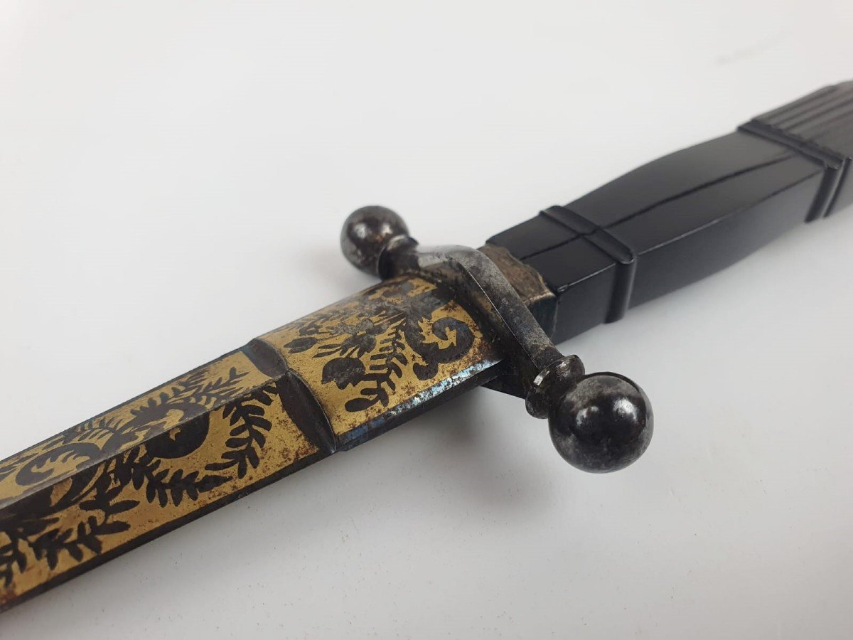 Romantic Dagger, Carved Ebony Handle-photo-3