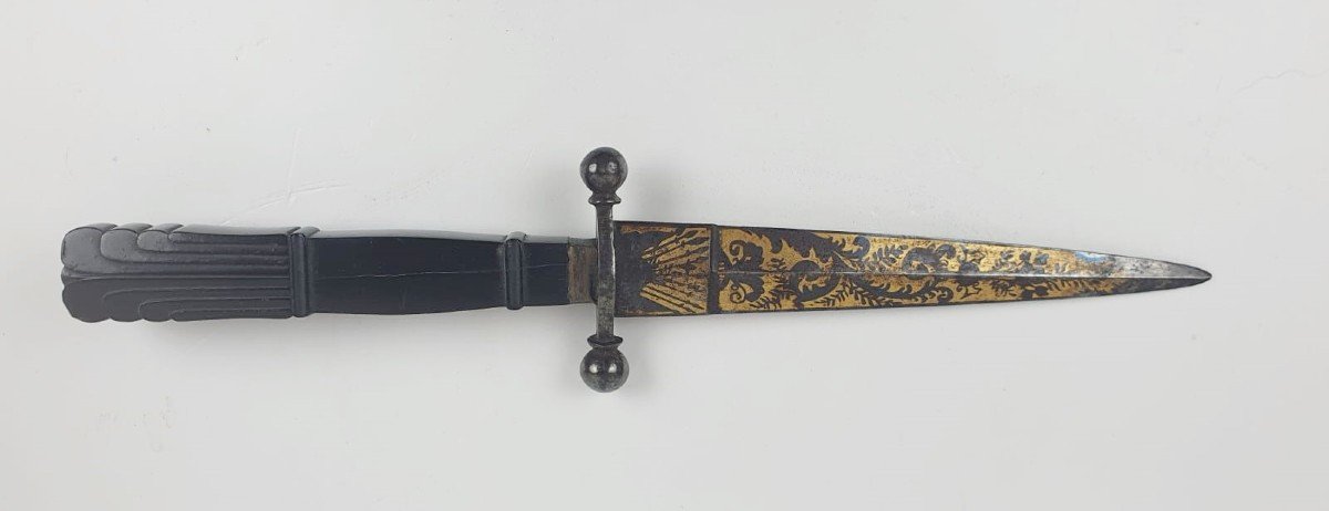 Romantic Dagger, Carved Ebony Handle