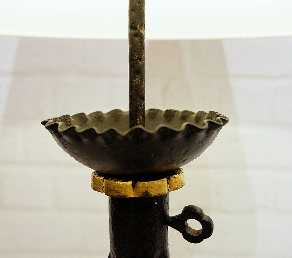 Wrought Iron Lamp, Circa 1940-photo-3