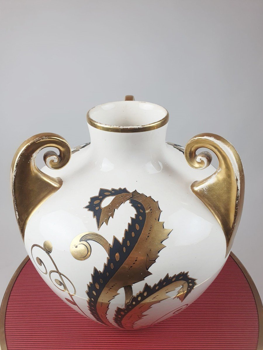 Pinon Maurice, Art Deco Earthenware Vase From Tours-photo-2