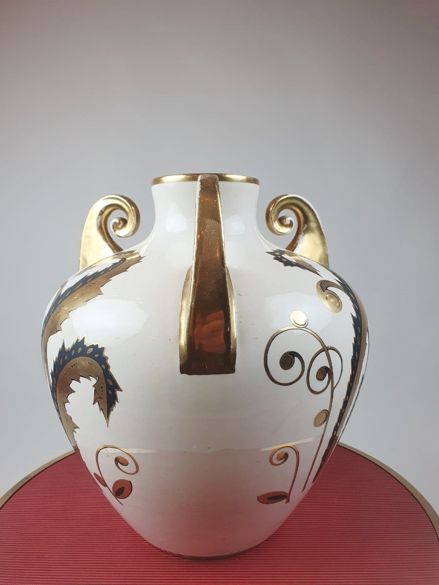 Pinon Maurice, Art Deco Earthenware Vase From Tours-photo-3