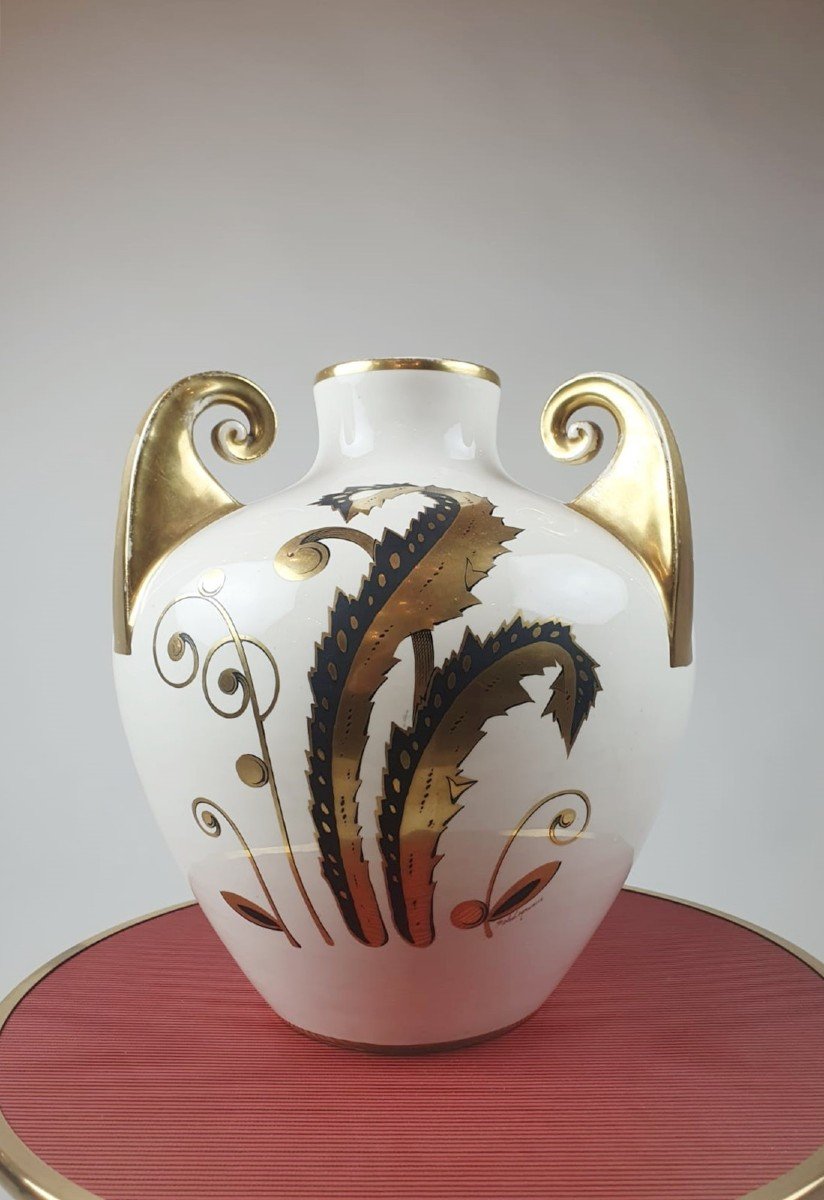 Pinon Maurice, Art Deco Earthenware Vase From Tours