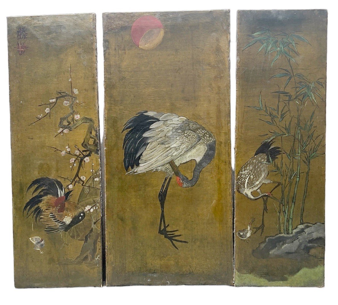 3 Panneaux Chinois, 19th