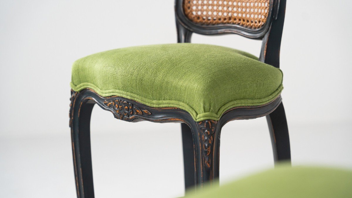 Paire De Chaises Hautes De Style Louis XV, 20th-photo-2
