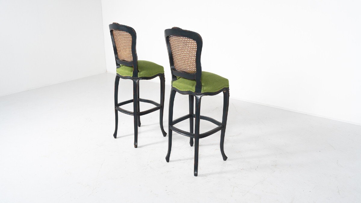 Paire De Chaises Hautes De Style Louis XV, 20th-photo-5
