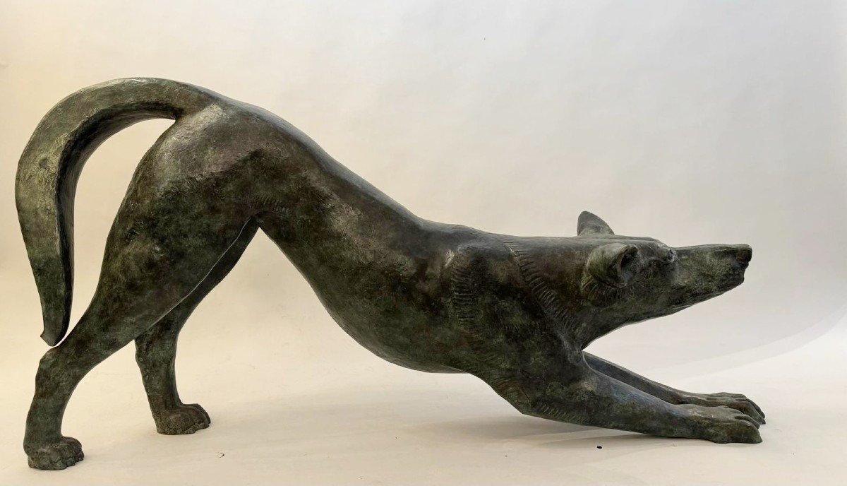 Large Bronze Dog, Signed Talmar 1954