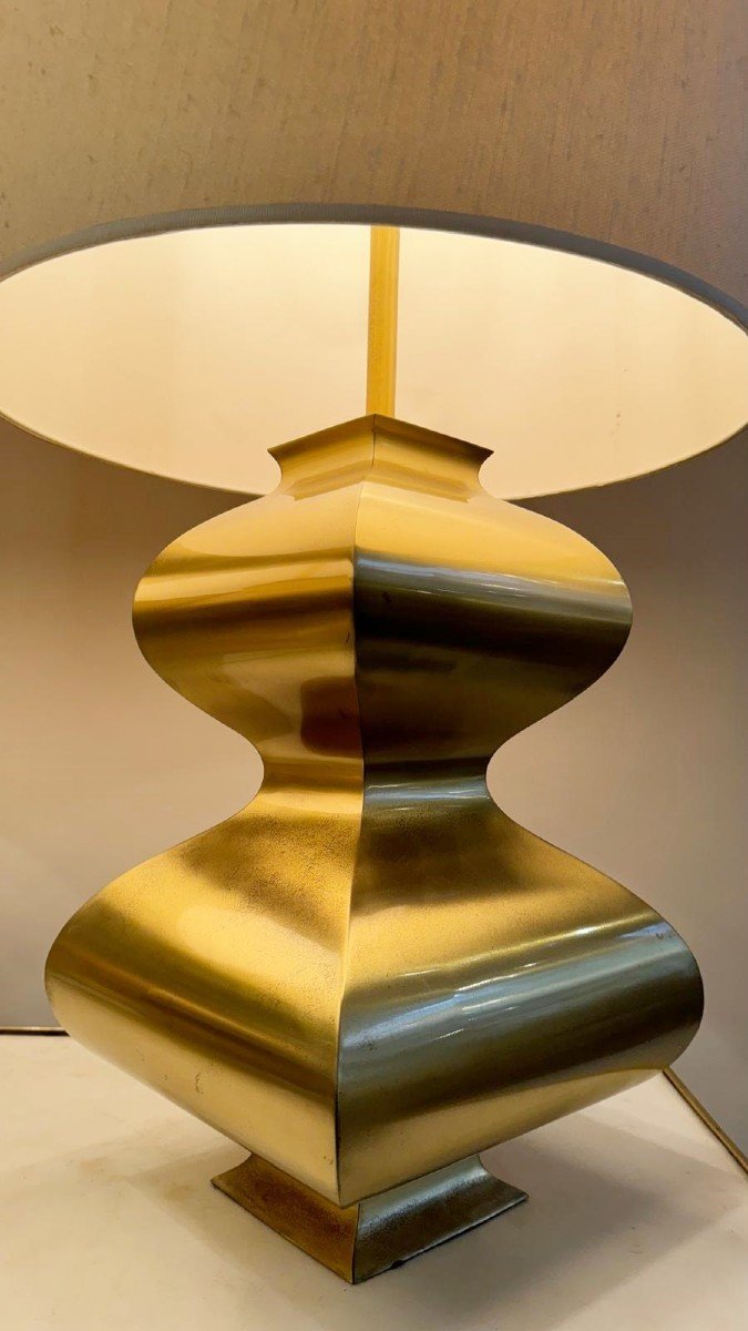 Paire De Lampes En Laiton, Circa 1970.-photo-3