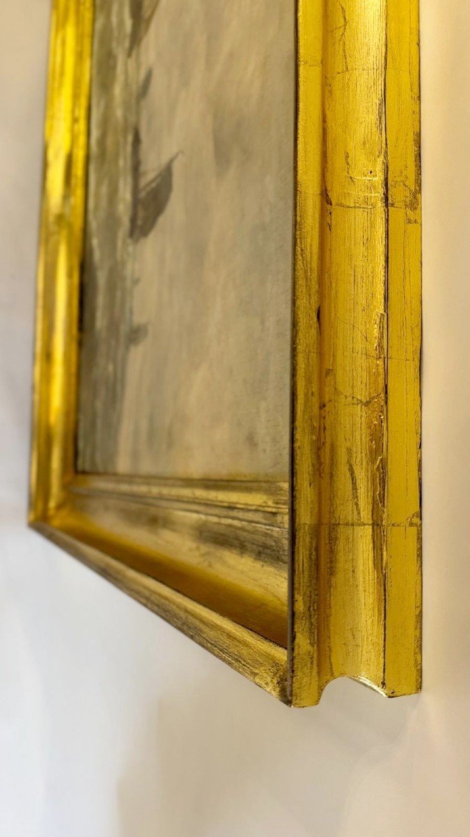 R. Buls, école Hollandaise 19th, Huile Sur Toile "marine"-photo-4
