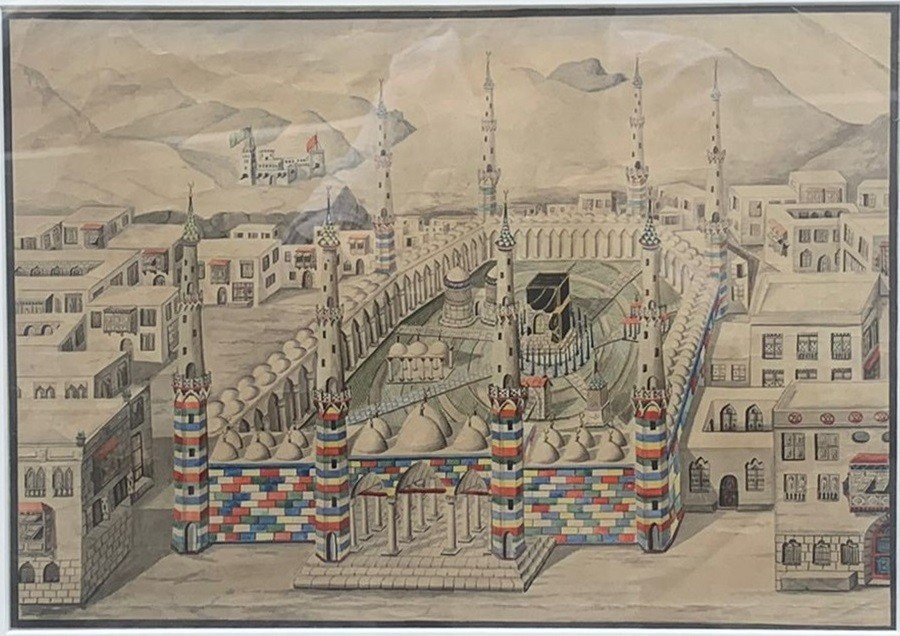 Drawing Of The Grand Mosque Of Mecca
