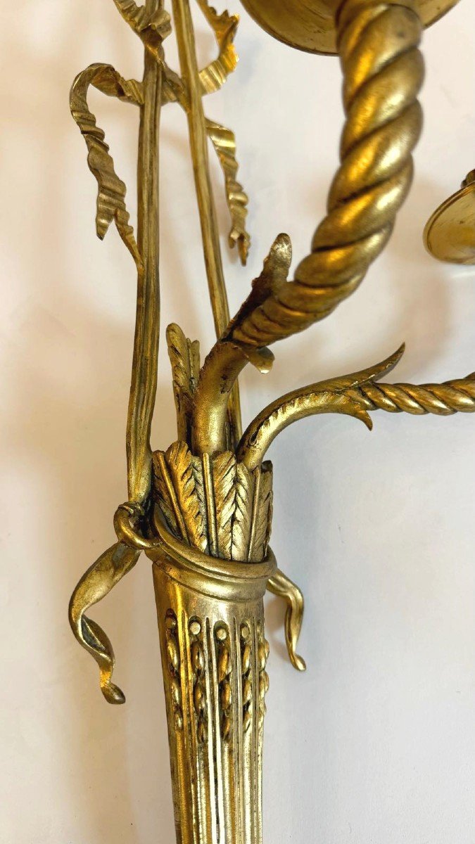 Paire d'Appliques En Bronze De Style Louis XVI-photo-3