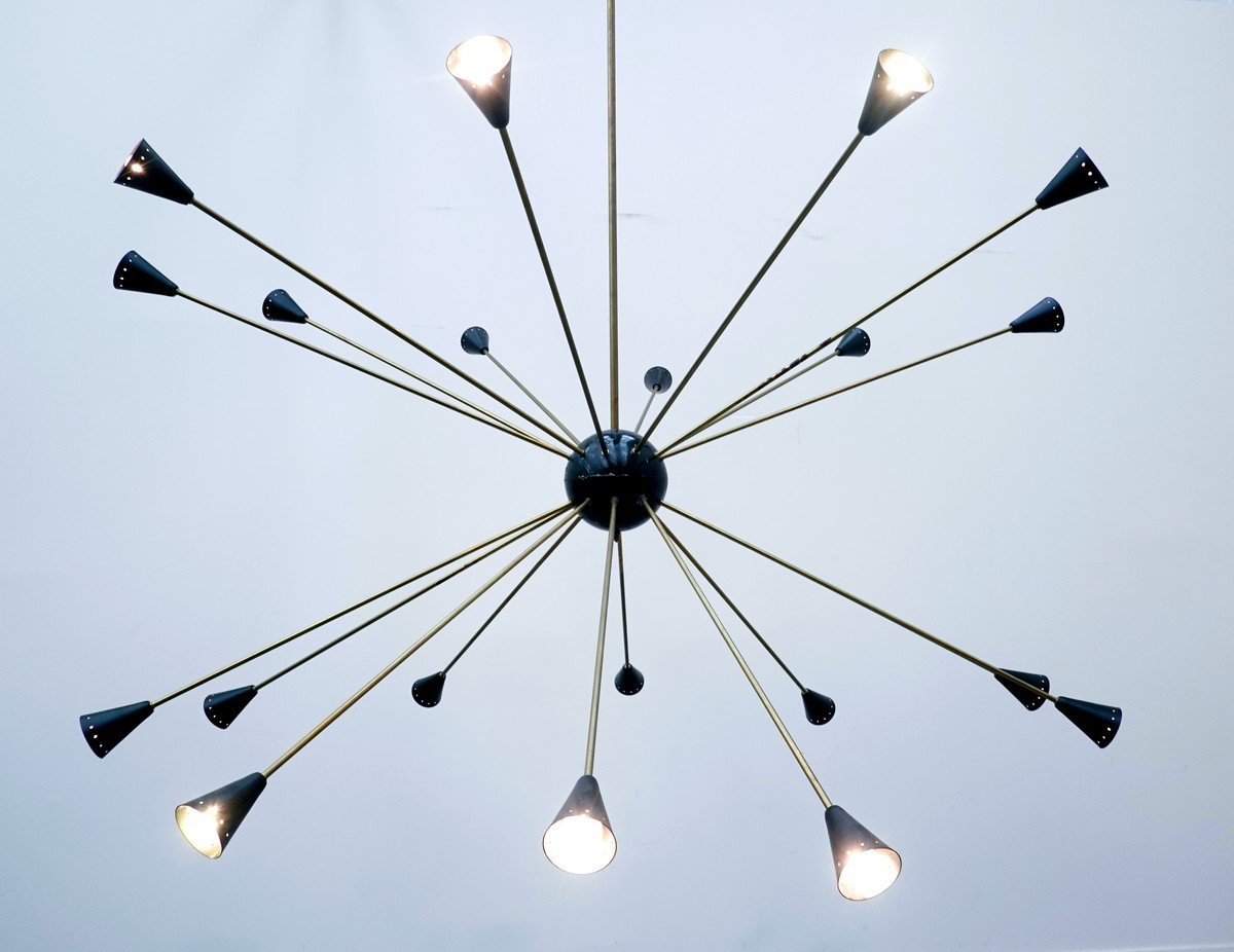Large Sputnik Chandelier, 1960s-photo-3